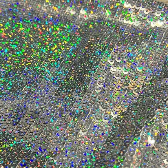 GB Women's Silver Sequin Bandeau Camisole Top Size M Party Sparkly - Picture 10 of 15